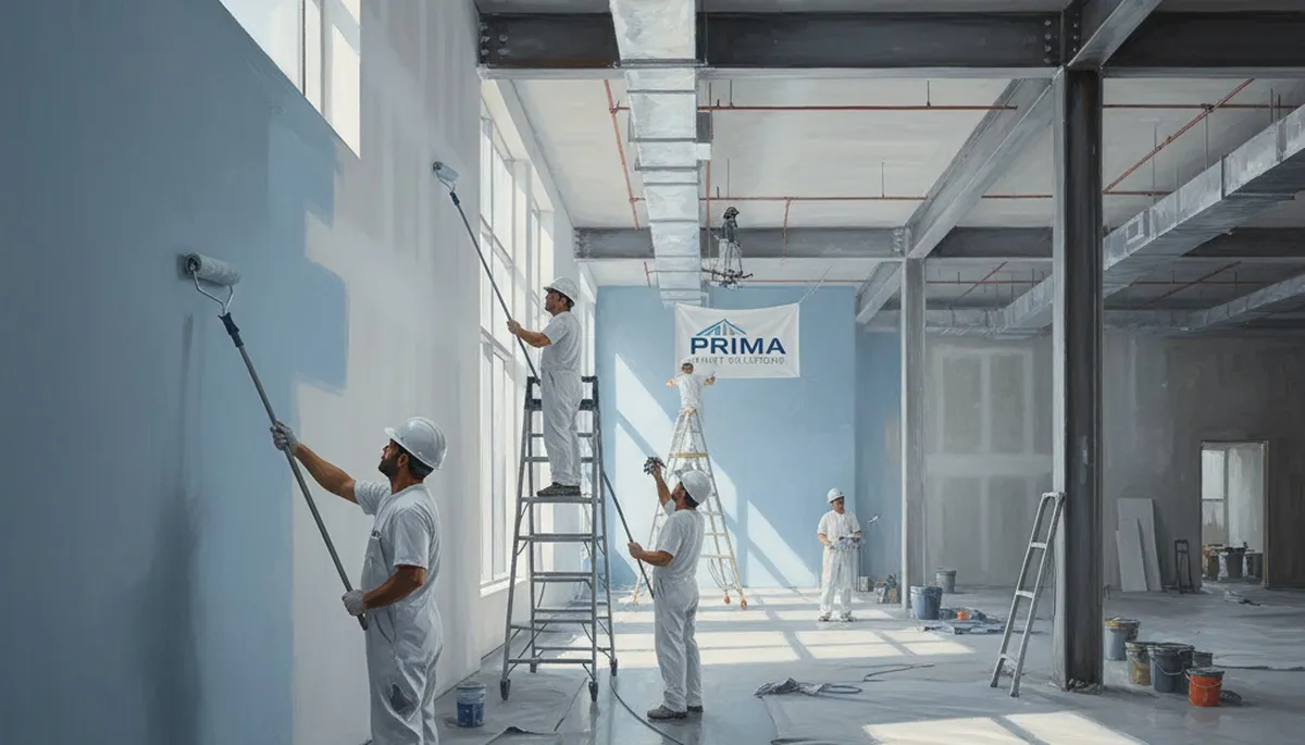 San Francisco commercial painters applying durable exterior coating on a building
