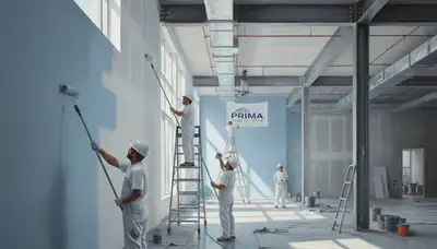 San Francisco commercial painters applying durable exterior coating on a building