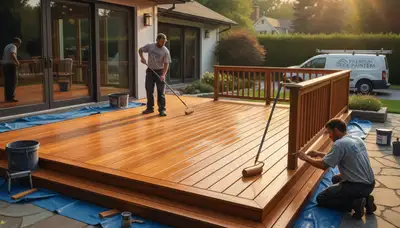 San Francisco deck painting for weather protection on outdoor wood, CA