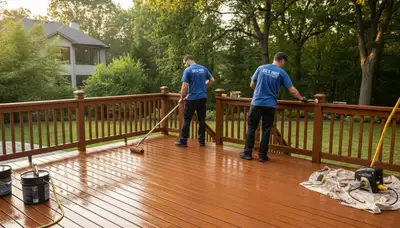 San Francisco deck staining service protecting and enhancing a wooden deck outdoors