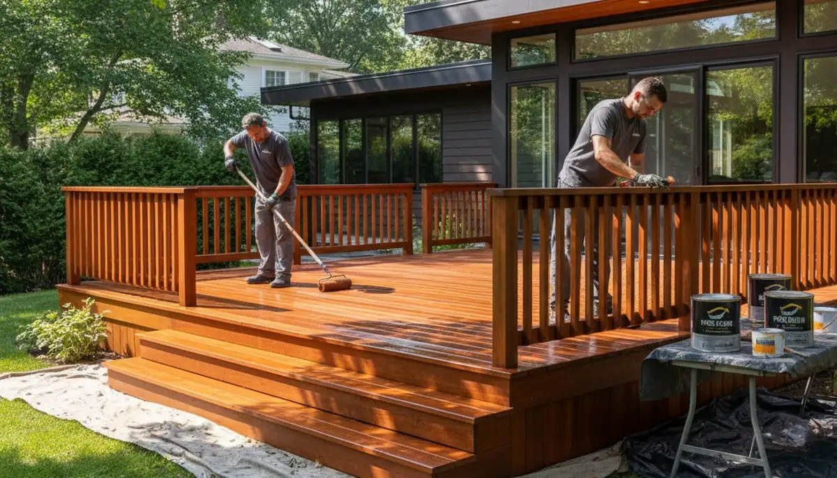 San Francisco deck staining service protecting wood from fog, salt air, and sun for a rich finish