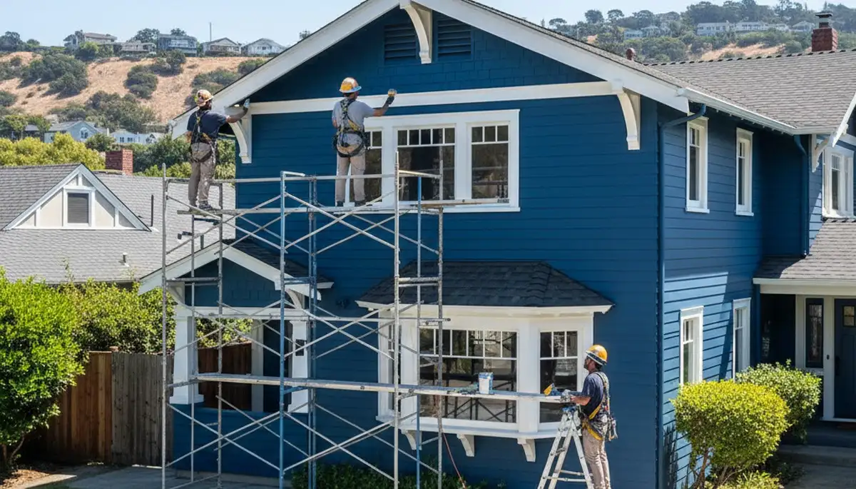 San Francisco, CA house painters applying fresh exterior paint on a residential property