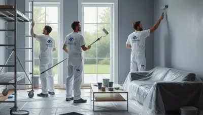 San Francisco interior house painting team painting a home in CA with professional residential service