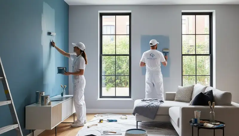 San Francisco, CA painters applying interior house paint in a home renovation project