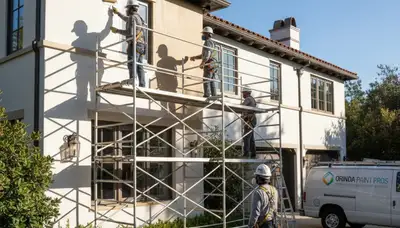 San Francisco, CA painting contractor team preparing a home exterior repaint
